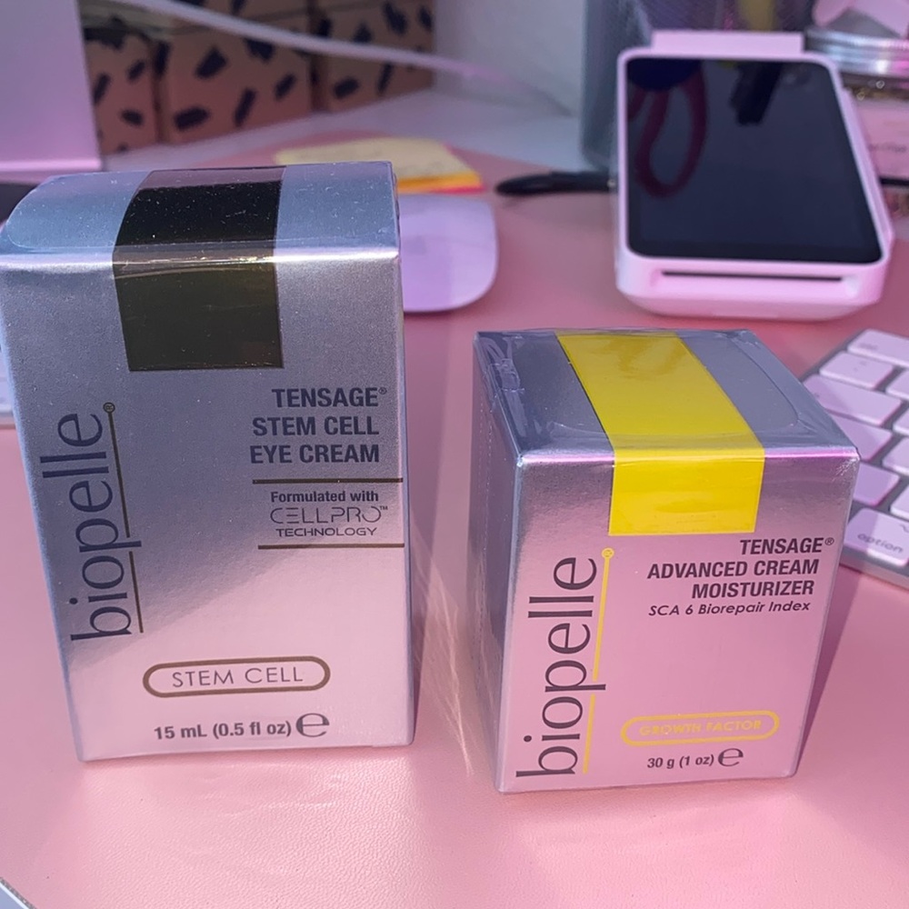 Biopelle eye cream and advanced moisturizer
